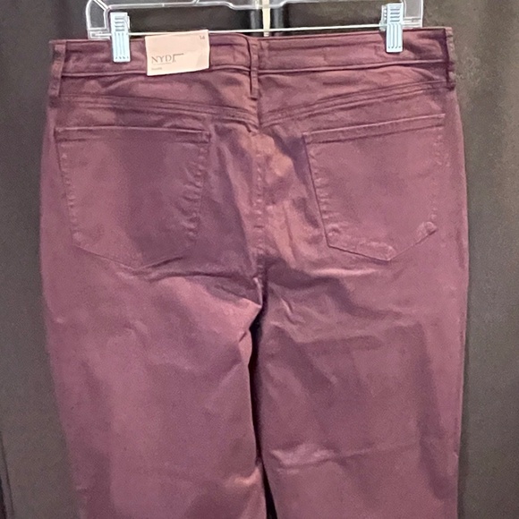 NYDJ Julia Sateen Relaxed High Rise Flared Jeans In Eggplant, 14R - NWT - Picture 4 of 8